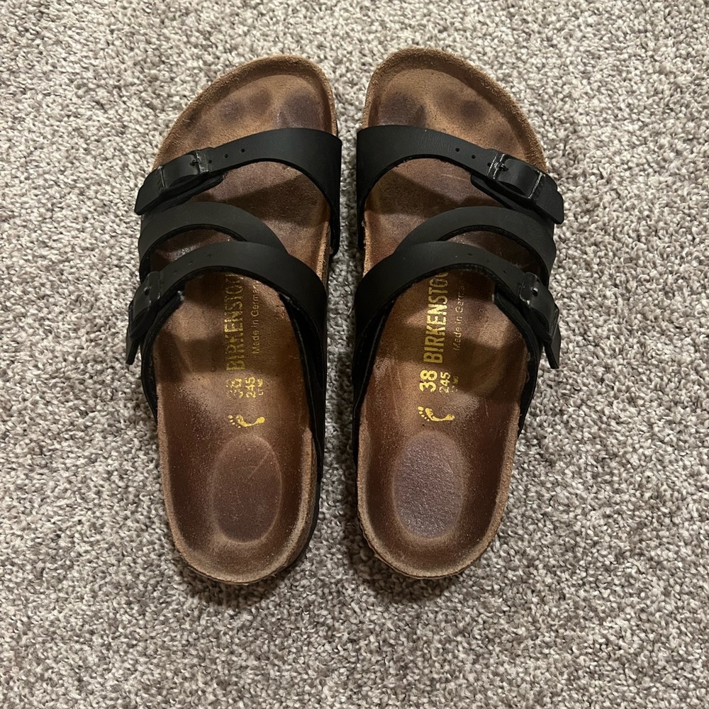 Birkenstock Florida Black 3-Strap Sandals Women’s Size 38